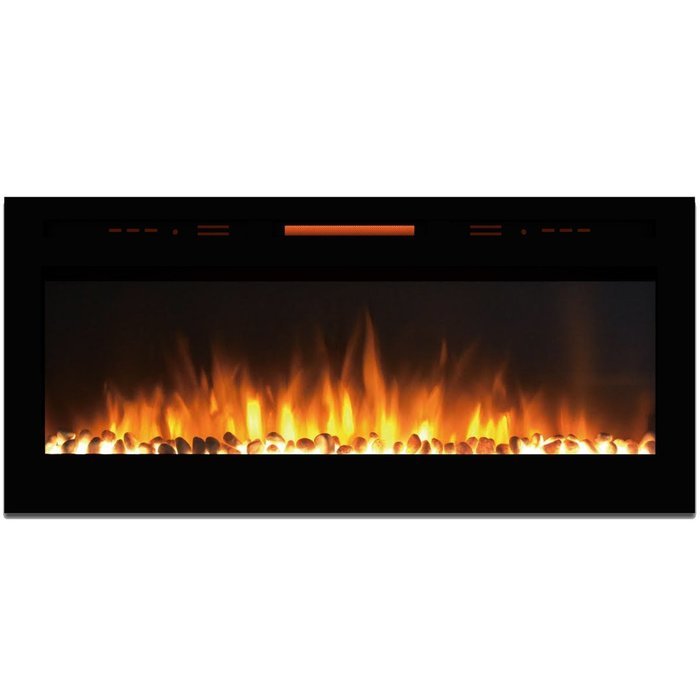 Elite Flame 50" Fusion Pebble Built-in Smokeless Wall Mounted Electric Fireplace N2