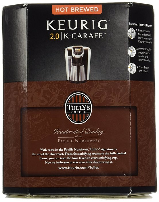Keurig 2.0 Tully's Hawaiian Blend K-carafe Packs (8) N2