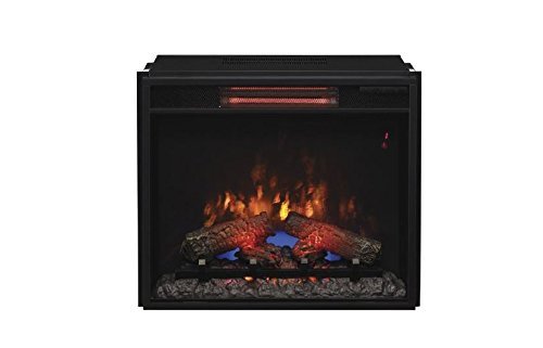 Complete Set Bellemead Media Mantel in Burnished Walnut with 23" Infrared Spectrafire Plus Insert with Safer Plug