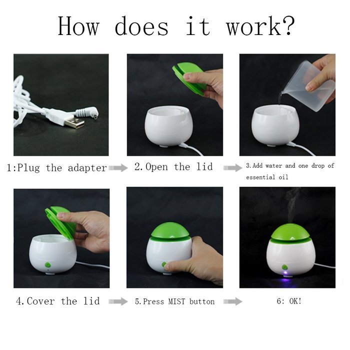 50ml Aroma Oil Diffuser USB Humidifier