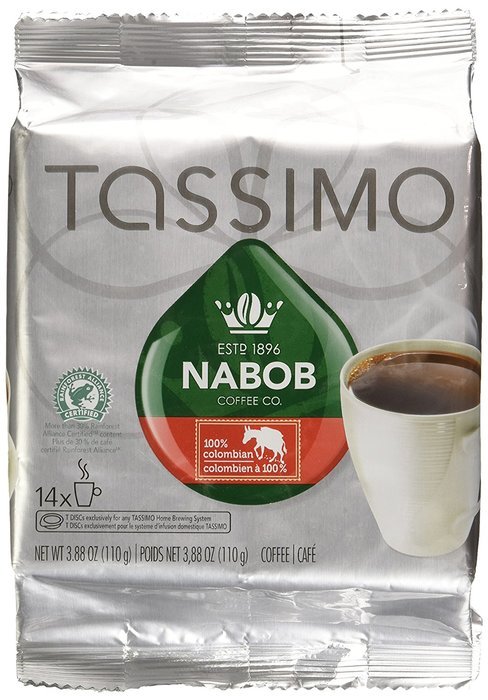 Tassimo Nabob 100% Colombian Coffee 14 T Discs (110g / 3.8oz) N5