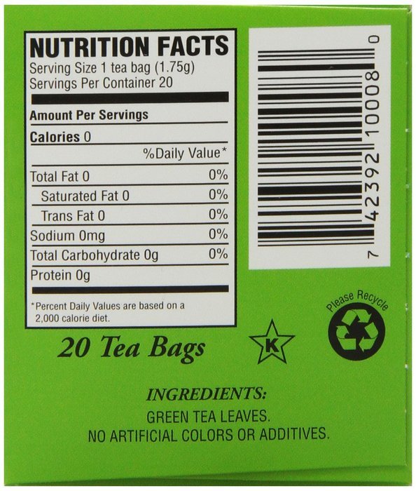 Carrington Green Tea, Original, 20 Tea Bags (Pack of 6)