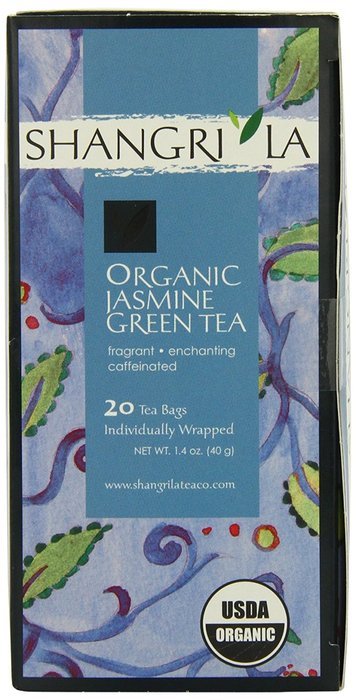 Shangri La Tea Company Organic Tea Bags, Jasmine Green, 20 Count (Pack of 6) N4