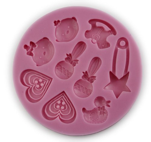 Autek Baby Shower Fondant Mold Silicone Sugar Craft Mold Flower Cake Decorating DIY #3DMold-91