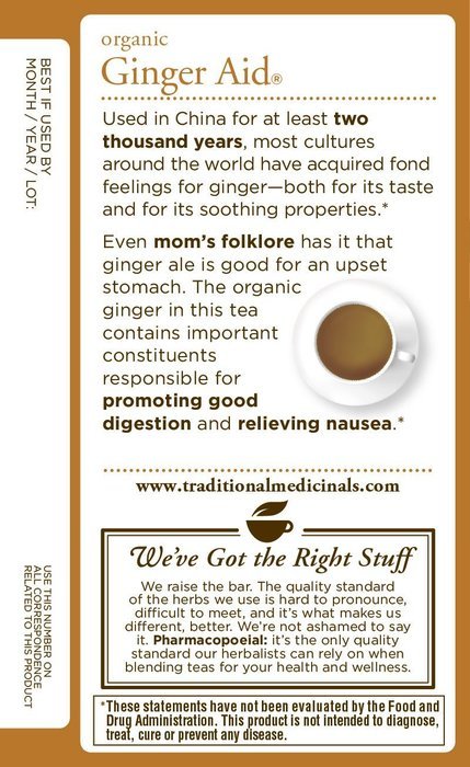 Traditional Medicinals Organic Ginger Aid Tea, 16 Tea Bags (Pack of 6) N10