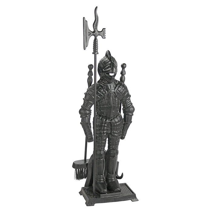 Design Toscano The Black Knight Fireplace Tool Ensemble N5