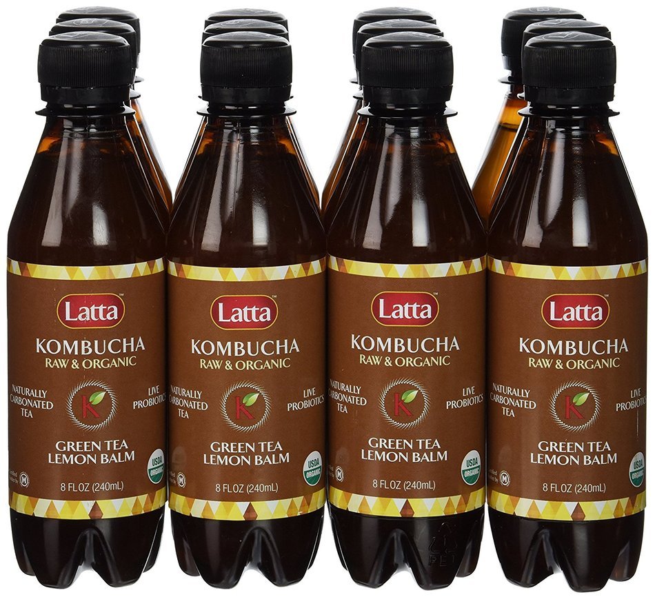Latta Kombucha Green Tea Lemon Balm, Raw and Organic, only 2 gm of sugar, Promotes Healthy Weight Loss, Packed... N14
