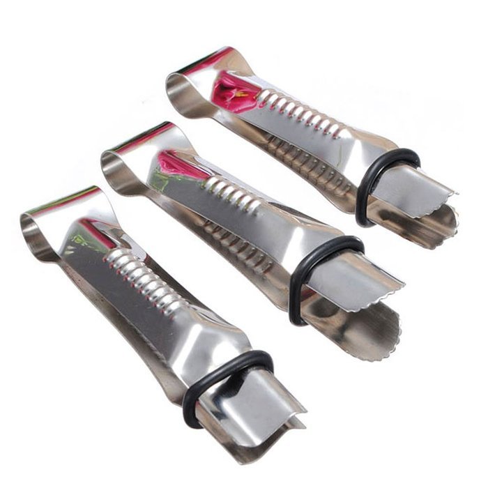 YIJIA 3 Pcs/Set Stainless Steel Cake Lace Clip Flower Curve Crimper Sugar Craft Decorating Embossing Tools