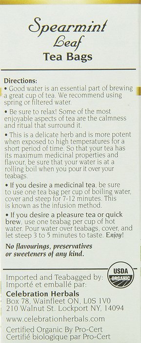Organic Spearmint Leaf Tea - 24 Tea Bags N4