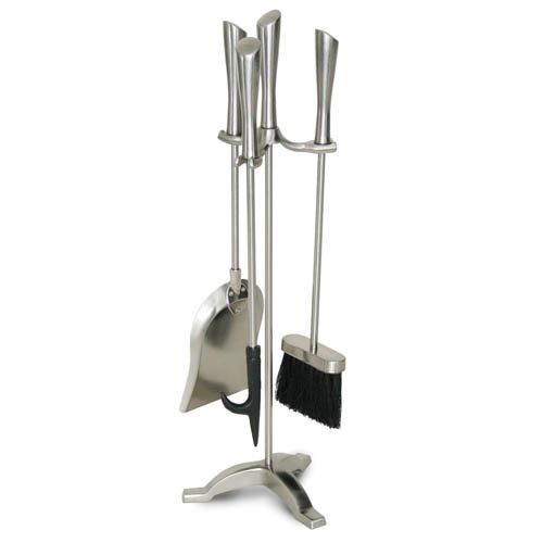 Satin Nickel 4 Piece Chandler Fireplace Tool Set