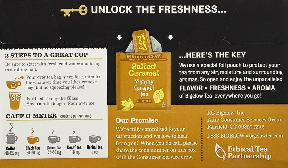 Bigelow Salted Caramel Black Tea 20 Bags - 1.73 oz (Pack of 2) N3