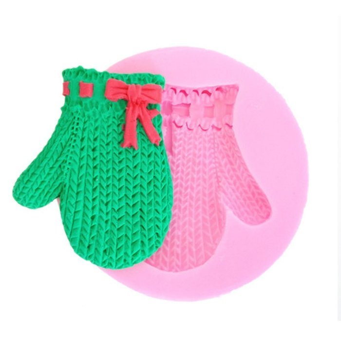 3d Christmas Glove Silicone Mould Fondant Sugar Craft Molds DIY Cake Topper Decorating