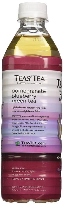 Teas' Tea Organic Lightly Sweet, Pomegranate Blueberry Green Tea, 16.9 Ounce (Pack of 12) N7