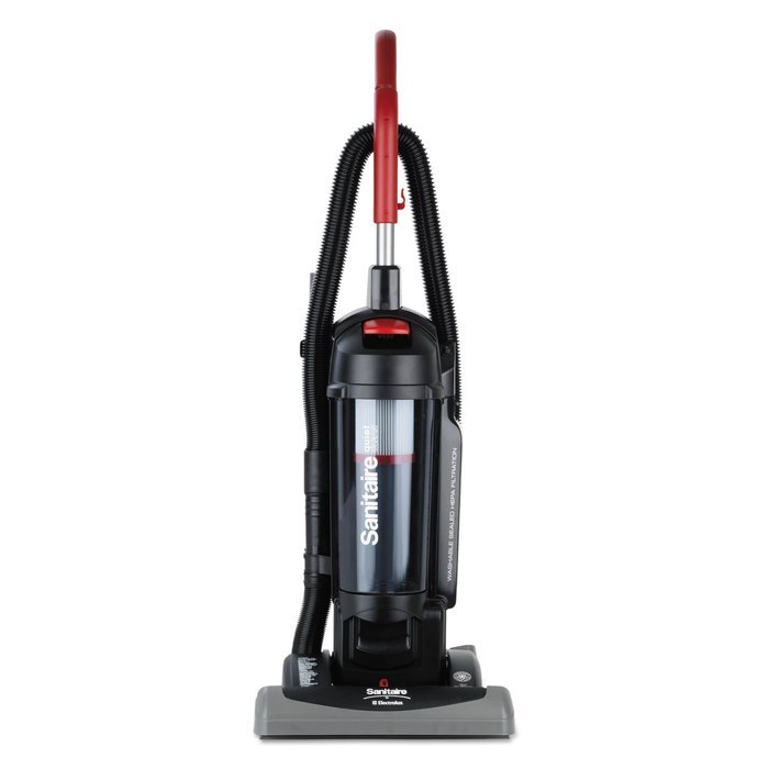 Sanitaire True HEPA Commercial Bagless/Cyclonic Upright Vacuum, Red