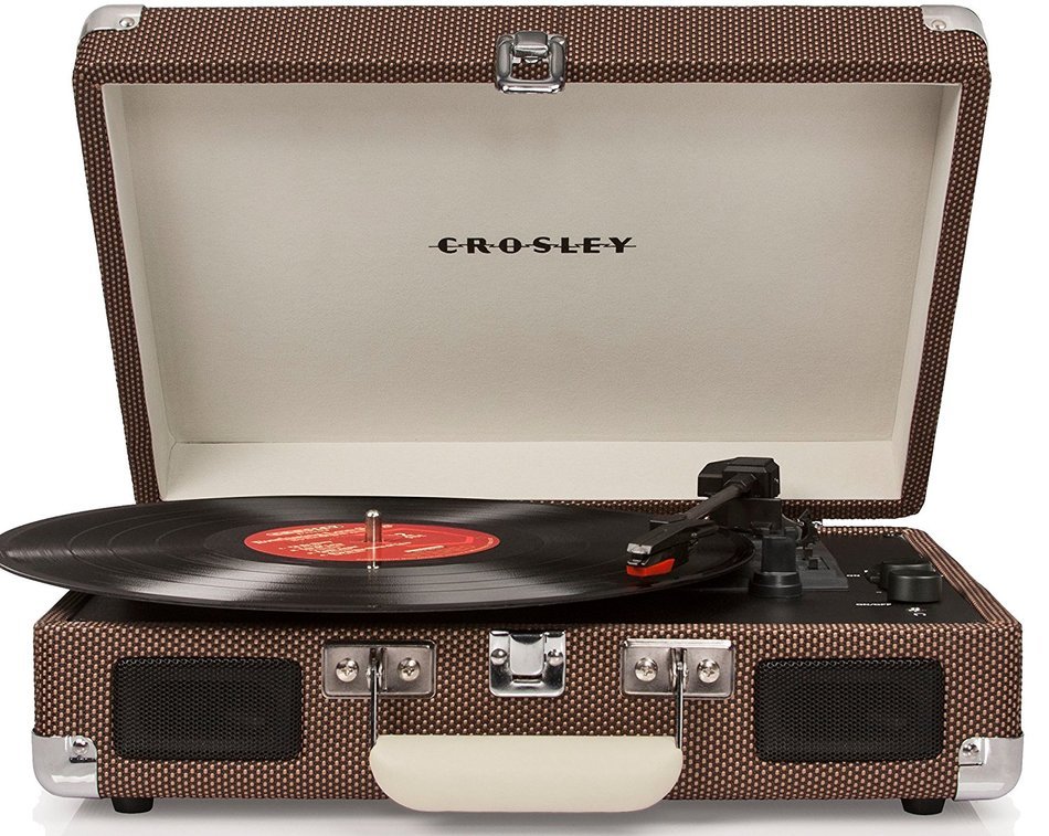 Crosley CR8005D-PI Cruiser Deluxe Portable 3-Speed Turntable with Bluetooth, Pink
