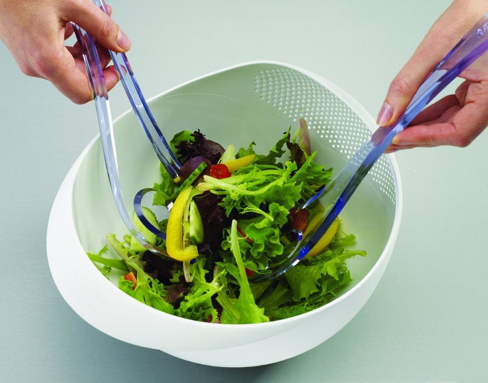 Joseph Joseph Prep and Serve Multi-Function Bowl with Integrated Colander, Large, Green