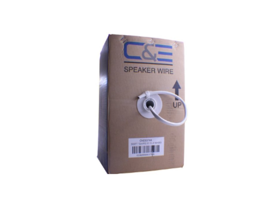 C&E 250 Feet 14AWG CL2 Rated 2-Conductor Loud Speaker Cable (For In-Wall Installation) N4