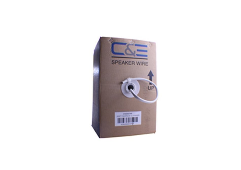 C&E 250 Feet 14AWG CL2 Rated 2-Conductor Loud Speaker Cable (For In-Wall Installation) N5