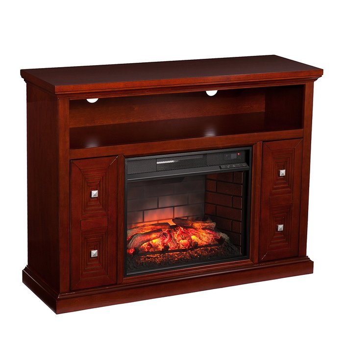 Rich Cherry Finish Wildon Home Remote Control Faulkner Electric Fireplace Classic Flames Media Console For TV's... N2