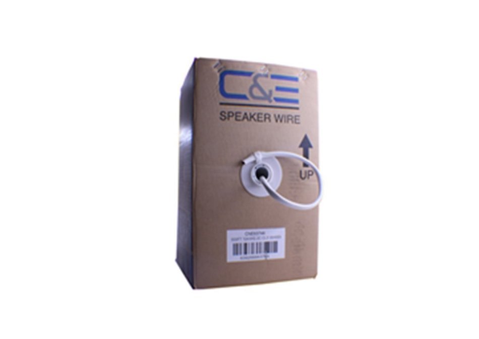 C&E 250 Feet 14AWG CL2 Rated 2-Conductor Loud Speaker Cable (For In-Wall Installation) N6