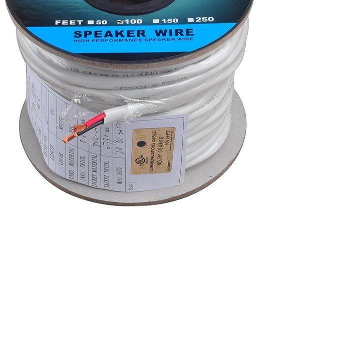 C&E 250 Feet 14AWG CL2 Rated 2-Conductor Loud Speaker Cable (For In-Wall Installation) N7