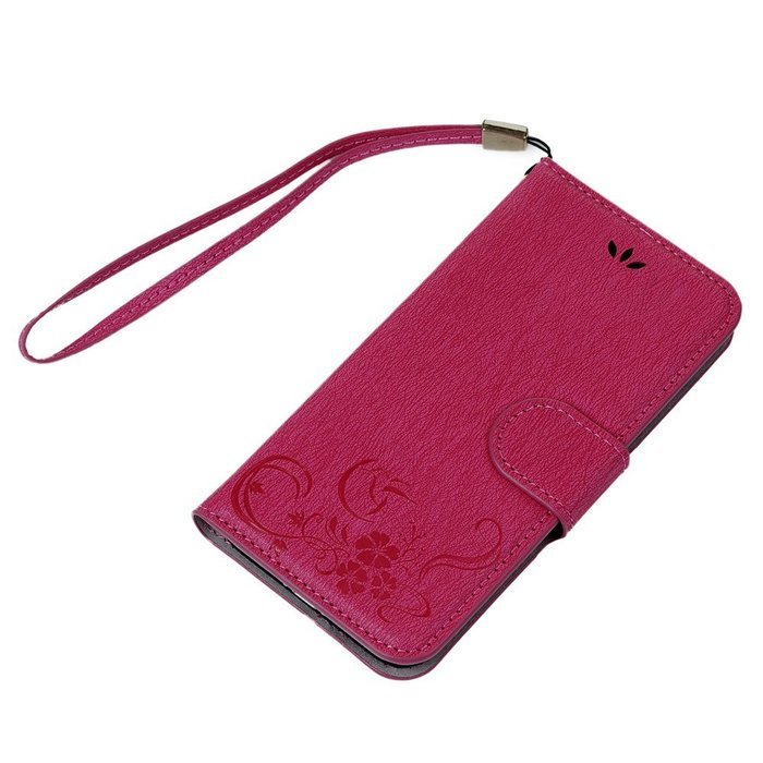iPhone 7 Plus Case (5.5 inch) - Flip Wallet Stand Case Embossed Flowers PU Leather Shock-Absorption Soft TPU Inner... N20