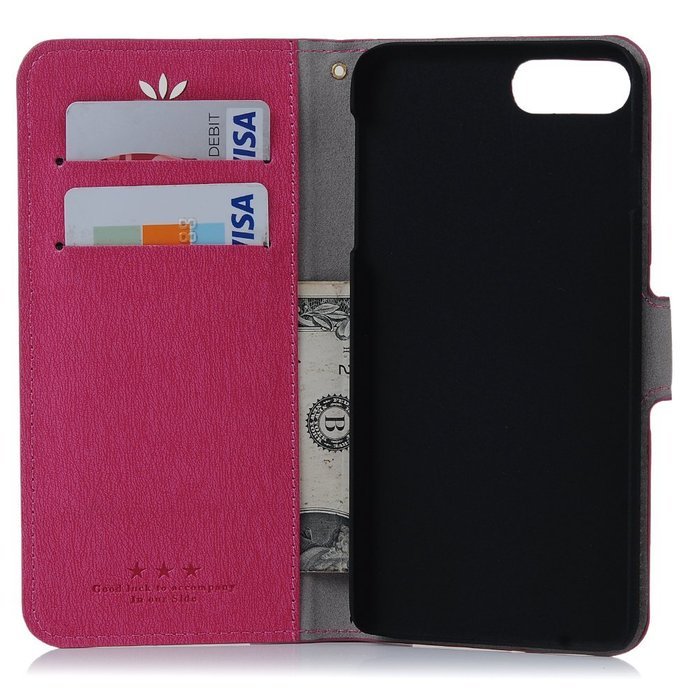 iPhone 7 Plus Case (5.5 inch) - Flip Wallet Stand Case Embossed Flowers PU Leather Shock-Absorption Soft TPU Inner... N21