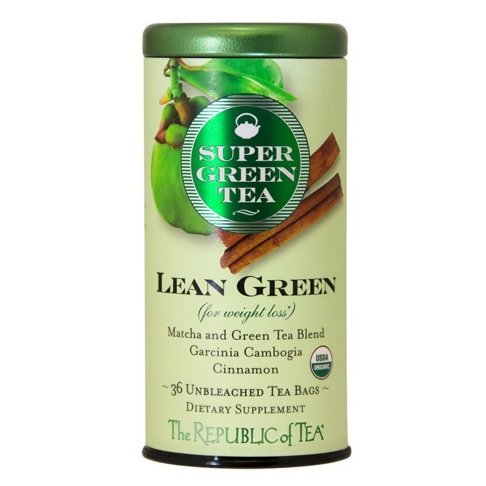The Republic Of Tea Lean Green Supergreen Tea, 36 Tea Bags, Matcha And Garcinia Cambogia Tea Blend N4