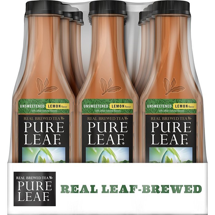 Pure Leaf Iced Tea, Unsweetened, Real Brewed Tea, 0 Calories, 18.5 Ounce (Pack of 12) N21
