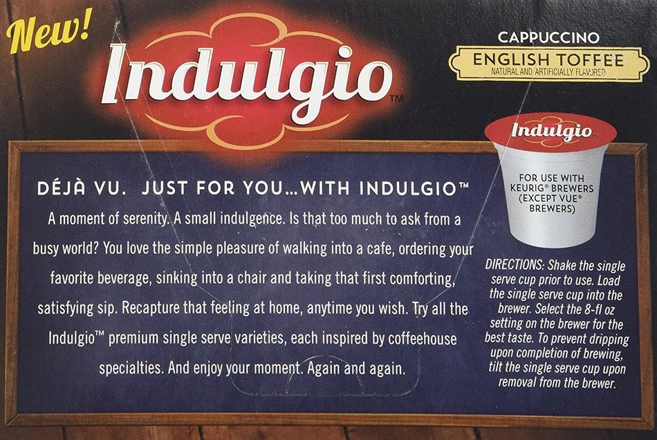 Indulgio French Vanilla Cappuccino Single Serve K-cup, 42 Count (Compatible with 2.0 Keurig Brewers) N68