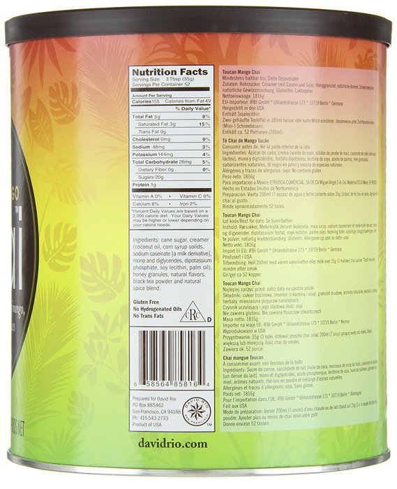 David Rio Chai Mix, Tiger Spice, 14 Ounce N37