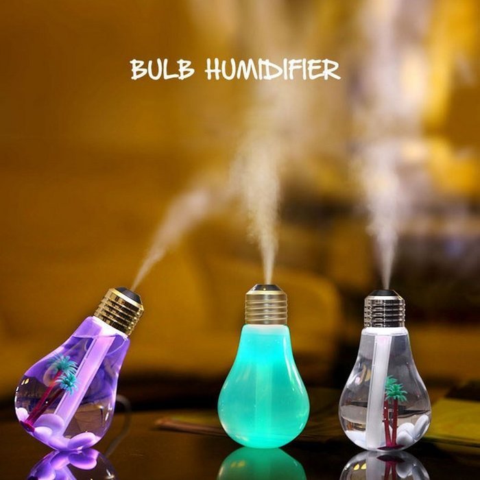Taotuo 400ml Bulb Shape Colorful LED Night Lights USB Mini Desktop Aroma Humidifier Air Purifier Atomizer for... N6