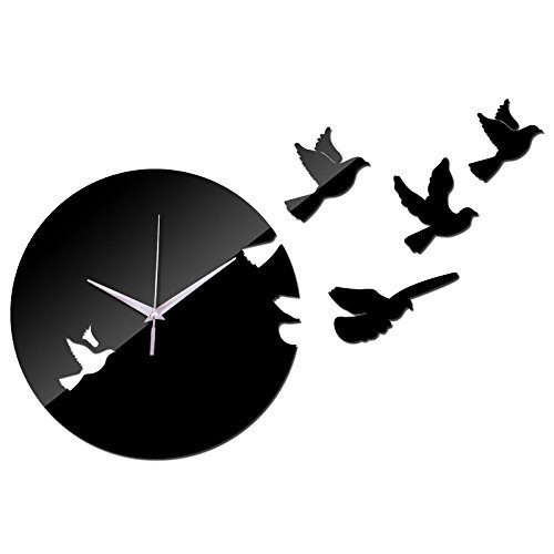 EverTrust(TM) hot new 3d diy acrylic mirror sticker wall clocks clock horloge large living room decorative needle...