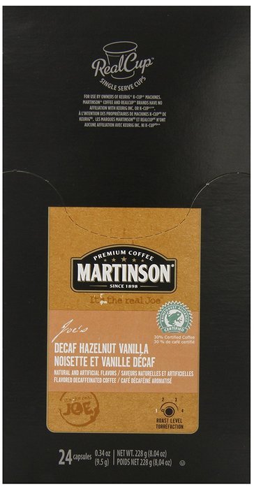 Martinson Coffee, Hazelnut Vanilla Decaf, 24 Single Serve RealCups N33