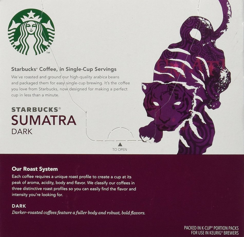 Keurig Starbucks Sumatra Dark Roast 16-Count K-Cups, 6.7oz N2