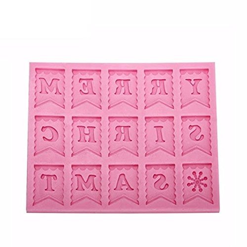 "dipshop Merry Christmas Flag Silicone Mold Fondant Cake Cookie Mould" shopping