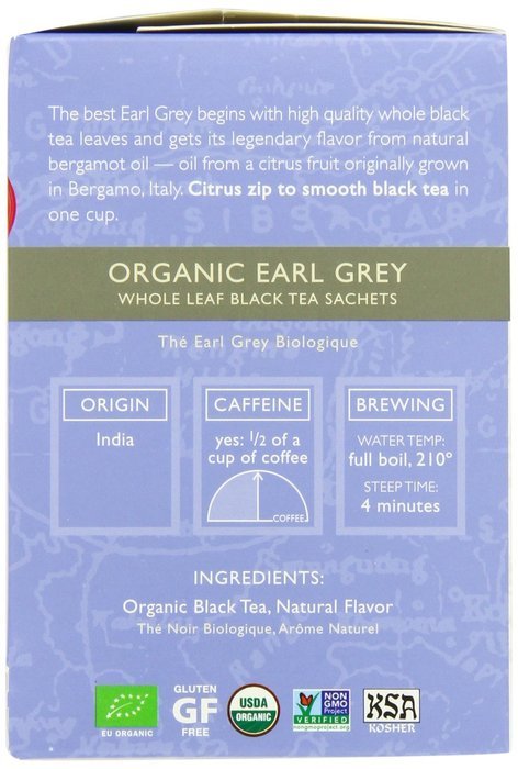 Organic Earl Grey Black Tea, 15 Count (Pack of 6) N6