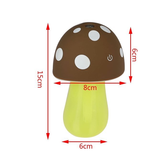 candybox 200ml Mushroom Mini USB Cool Mist Humidifier Purifier with LED Light ,Mist Mode, Auto Shut-off for Office... N12
