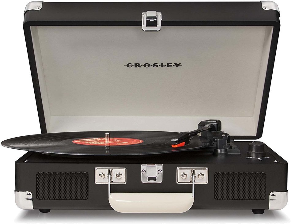Crosley CR8005D-PI Cruiser Deluxe Portable 3-Speed Turntable with Bluetooth, Pink N5