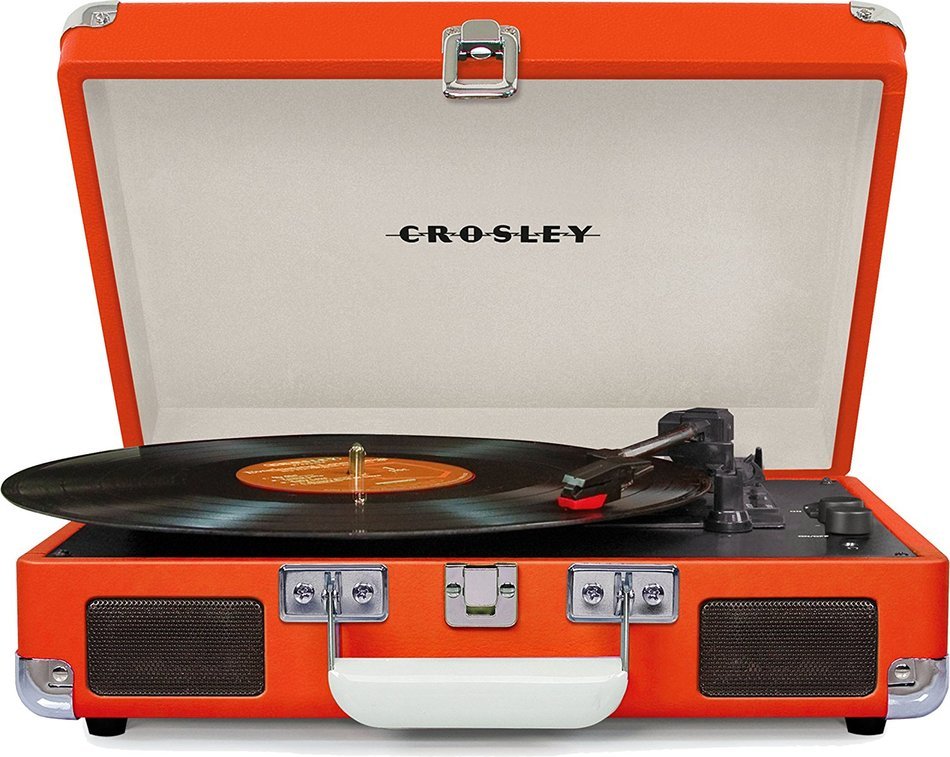 Crosley CR8005D-PI Cruiser Deluxe Portable 3-Speed Turntable with Bluetooth, Pink N7