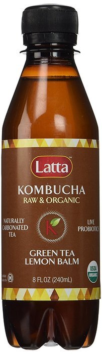 Latta Kombucha Green Tea Lemon Balm, Raw and Organic, only 2 gm of sugar, Promotes Healthy Weight Loss, Packed... N18