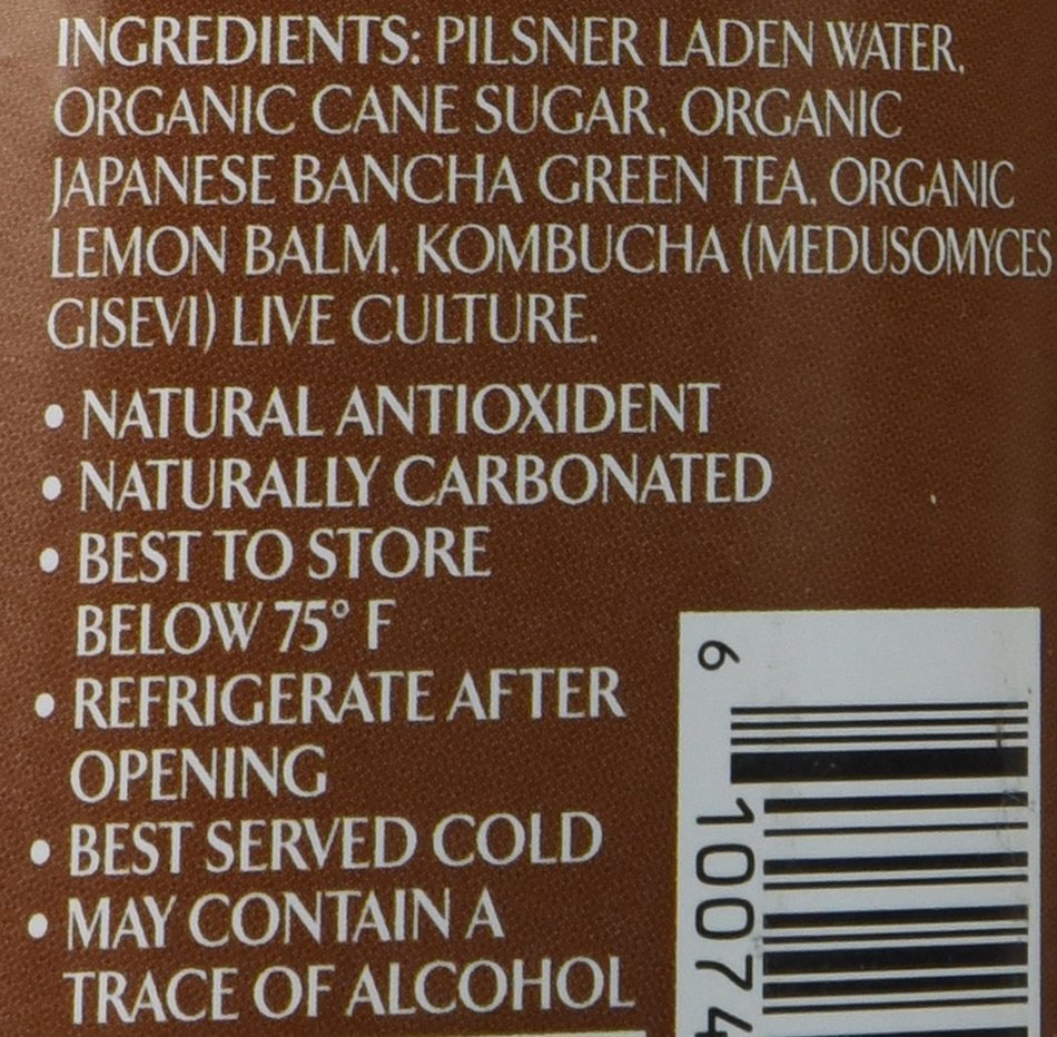 Latta Kombucha Green Tea Lemon Balm, Raw and Organic, only 2 gm of sugar, Promotes Healthy Weight Loss, Packed... N19