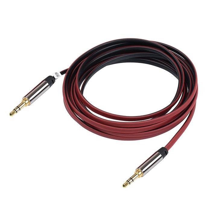 Flat Tangle Free Aux Cable (3 Pack) - 3.5 mm Auxiliary Audio Cable (3ft/6ft/10ft) - Gold Plated Connectors with...
