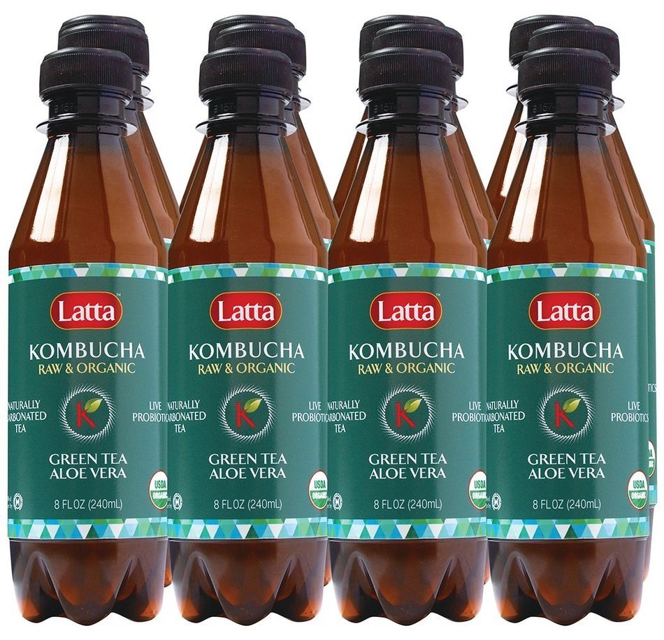 Latta Kombucha Green Tea Lemon Balm, Raw and Organic, only 2 gm of sugar, Promotes Healthy Weight Loss, Packed... N21