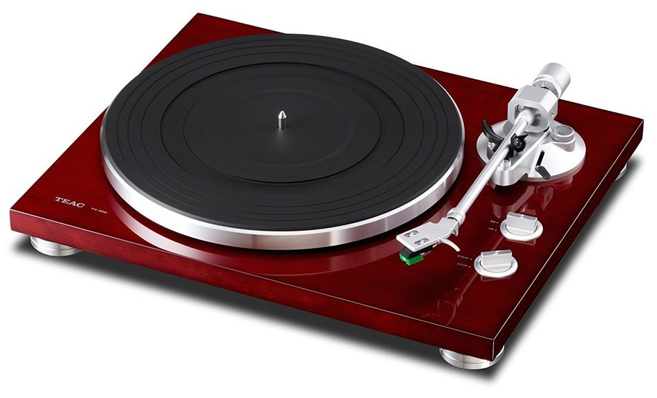 TEAC TN-300-CH Cherry Analog 2-Speed Turntable with Spin Clean Record Washer System MKII N2