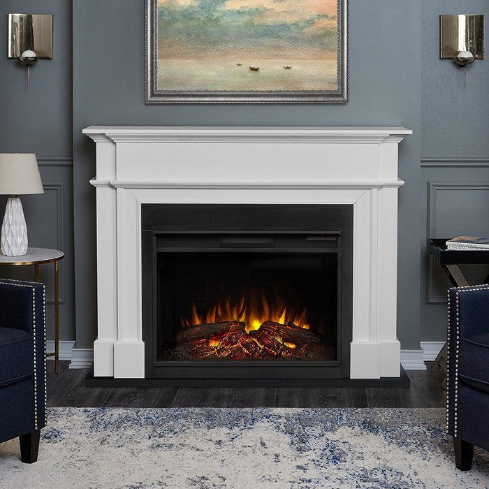 Real Flame 8060E-W Harlan Grand Electric Fireplace, Large, White N2