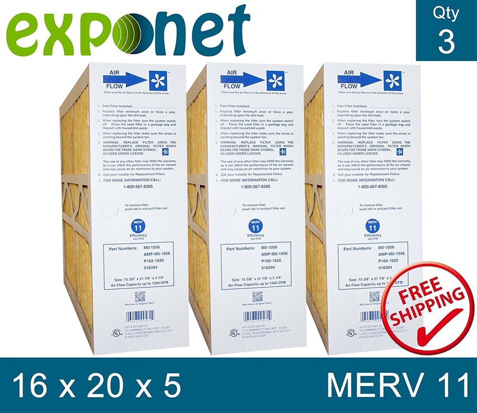 M0-1056 GENUINE 16x20x5 (Actual Size: 15-3/8 x 21-7/8 x 5-1/4 MERV 11 GOODMAN, ELECTRO-AIR, FIVE SEASONS, CARRIER...