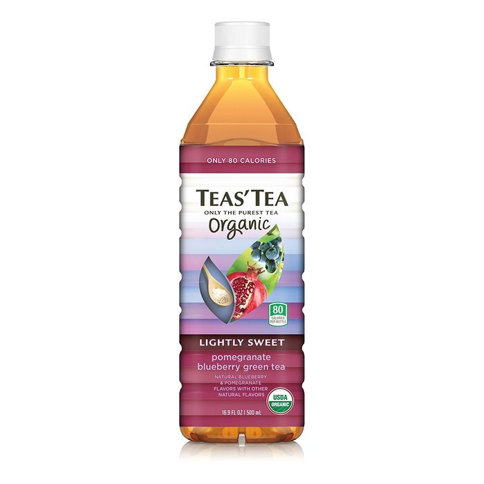 Teas' Tea Organic Lightly Sweet, Pomegranate Blueberry Green Tea, 16.9 Ounce (Pack of 12) N11