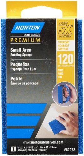 Norton 82072 5X 120 Grit Small Area Sanding Sponge by Norton Co.