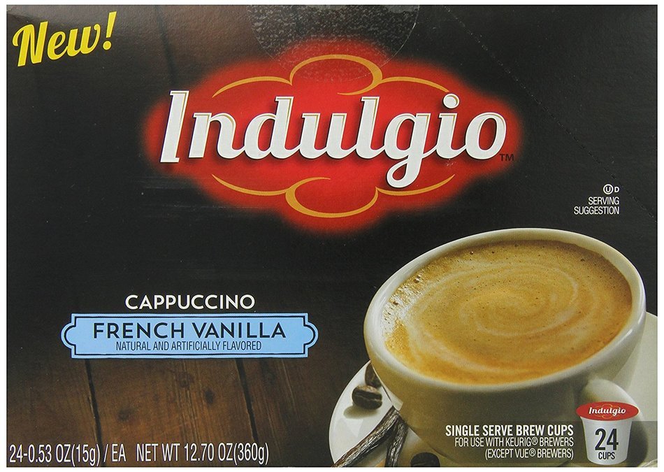 Indulgio French Vanilla Cappuccino Single Serve K-cup, 42 Count (Compatible with 2.0 Keurig Brewers) N89